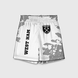 Шорты детские West Ham sport на светлом фоне вертикально, цвет: 3D-принт