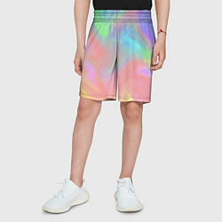Шорты детские Абстракция смесь красок светлый тай-дай, цвет: 3D-принт — фото 2