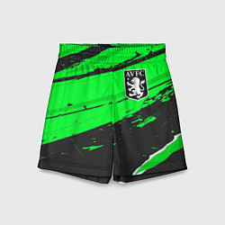Шорты детские Aston Villa sport green, цвет: 3D-принт