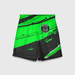 Шорты детские PSG sport green, цвет: 3D-принт