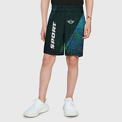 Шорты детские Mini sport glitch blue, цвет: 3D-принт — фото 2