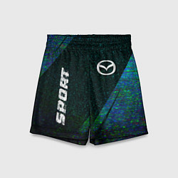 Шорты детские Mazda sport glitch blue, цвет: 3D-принт