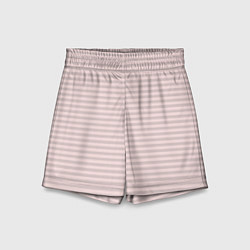 Шорты детские Бледный серо-розовый в полоску, цвет: 3D-принт