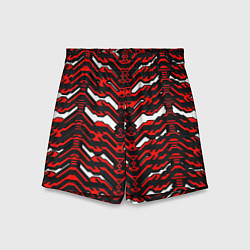 Детские шорты Агрессивный чёрно-красный паттерн