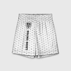 Шорты детские Leeds United sport на светлом фоне по-вертикали, цвет: 3D-принт