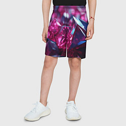 Шорты детские Яркие розовые хрусталики, цвет: 3D-принт — фото 2