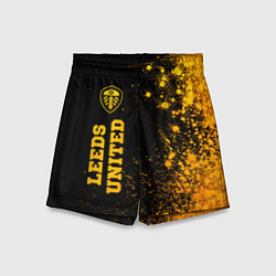 Шорты детские Leeds United - gold gradient по-вертикали, цвет: 3D-принт