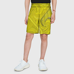 Шорты детские Желтая абстракция, цвет: 3D-принт — фото 2
