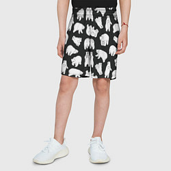 Шорты детские Узор белые медведи, цвет: 3D-принт — фото 2