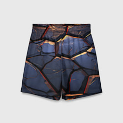 Шорты детские Темная абстрактная объемная плитка, цвет: 3D-принт