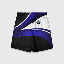 Шорты детские BMW Logotype - blue waves, цвет: 3D-принт