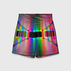 Шорты детские Светящаяся неоновая галерея, цвет: 3D-принт