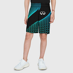 Шорты детские Infiniti electro hexagon, цвет: 3D-принт — фото 2