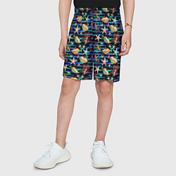 Шорты детские Морская жизнь под водой паттерн, цвет: 3D-принт — фото 2