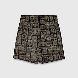 Шорты детские Африканский монохромный орнамент, цвет: 3D-принт