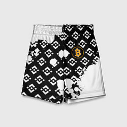 Шорты детские Bitcoin pattern binance, цвет: 3D-принт
