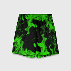 Детские шорты Razer зелёный огонь