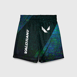 Шорты детские Valorant glitch blue cybersport, цвет: 3D-принт