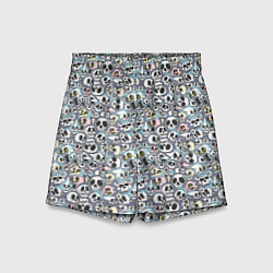 Шорты детские Черепа разной формы паттерны, цвет: 3D-принт