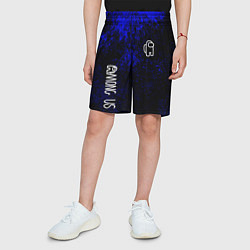 Шорты детские Among us краски синий, цвет: 3D-принт — фото 2