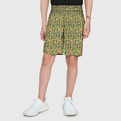 Шорты детские Камуфляжный узор с девушками в военной форме, цвет: 3D-принт — фото 2