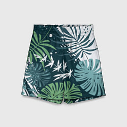 Шорты детские Листья тропических джунглей абстракция, цвет: 3D-принт