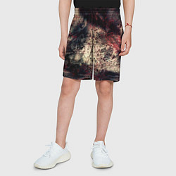 Шорты детские Мокрая бумага ретро гранж текстура грязная, цвет: 3D-принт — фото 2