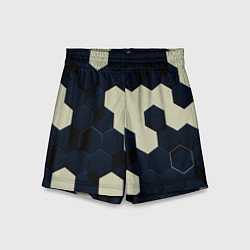 Шорты детские Соты абстракция, цвет: 3D-принт