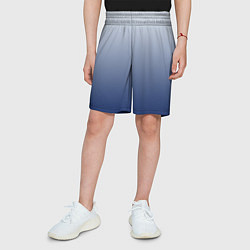 Шорты детские Бело синий градиент, цвет: 3D-принт — фото 2