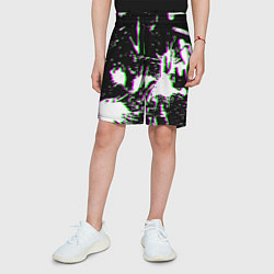 Шорты детские Краски глитч неон, цвет: 3D-принт — фото 2