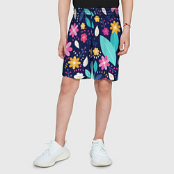 Шорты детские Абстракция цветочный фон, цвет: 3D-принт — фото 2
