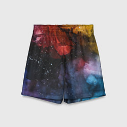 Шорты детские Акварельная цветная абстракция, цвет: 3D-принт