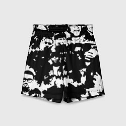 Шорты детские Все рэперы черно белый, цвет: 3D-принт