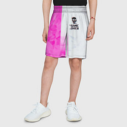 Шорты детские Game over pink abstraction, цвет: 3D-принт — фото 2