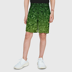 Шорты детские Мозаика под зеленую змею, цвет: 3D-принт — фото 2