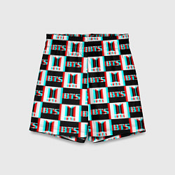 Детские шорты BTS glitch pattern
