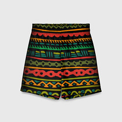 Шорты детские Ethnic ornament on black, цвет: 3D-принт