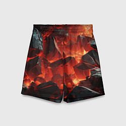 Шорты детские Текстура черных камней, цвет: 3D-принт