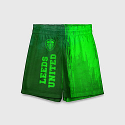 Шорты детские Leeds United - green gradient по-вертикали, цвет: 3D-принт