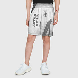 Шорты детские Aston Villa - white gradient вертикально, цвет: 3D-принт — фото 2