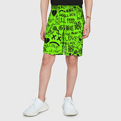 Шорты детские Lil Peep кислотный паттерн, цвет: 3D-принт — фото 2