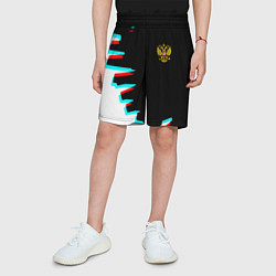 Шорты детские Герб текстура глитч, цвет: 3D-принт — фото 2
