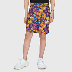 Шорты детские Тыквенный урожай, цвет: 3D-принт — фото 2