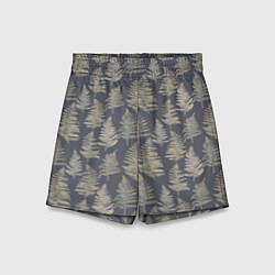 Шорты детские Паттерн из листьев папоротника, цвет: 3D-принт