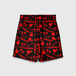 Детские шорты Fortnite pattern game red