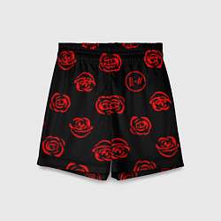 Шорты детские Twenty one pilots rose pattern, цвет: 3D-принт