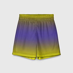 Шорты детские Градиент жёлто серый, цвет: 3D-принт