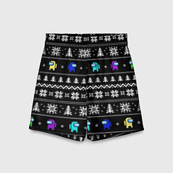 Шорты детские Ornament - Among Us new year, цвет: 3D-принт