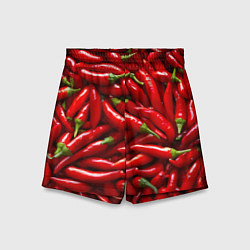 Шорты детские Красный перец, цвет: 3D-принт