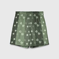 Шорты детские Монстеры на серо-зеленом, цвет: 3D-принт